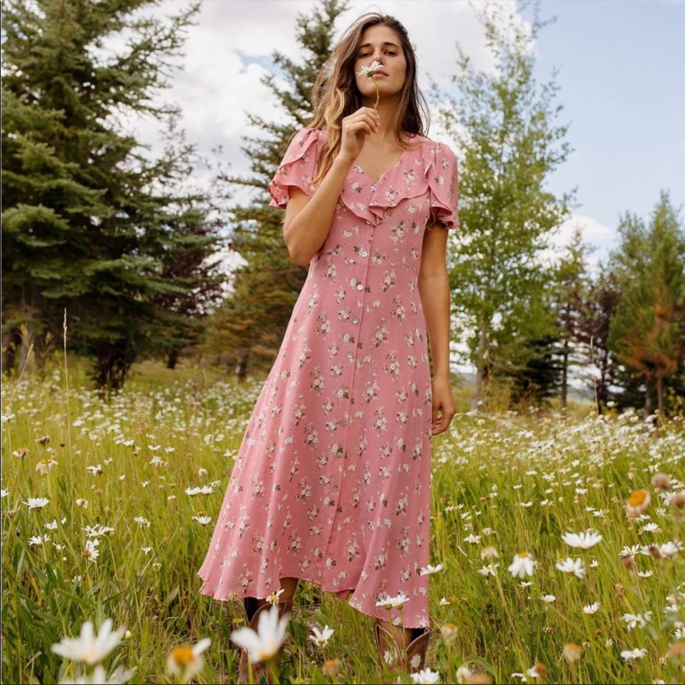 Christy Dawn daisy recycled fabric floral maxi dress S NWOT